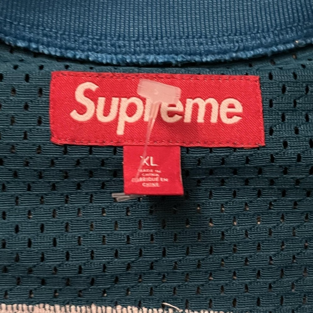 Supreme Shirt Mens XL Blue Gold 11 Stars Mesh Football Jersey Top Graphic - Picture 7 of 10